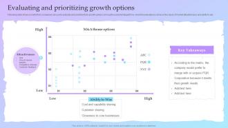 Evaluating And Prioritizing Growth Options Guide For A Successful M And A Deal