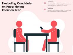 Evaluating candidate on paper during interview icon
