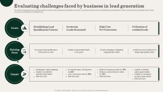 Evaluating Challenges Faced By Business Generation Action Plan For Improving Sales Team Effectiveness