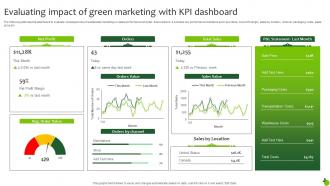 Evaluating Impact Of Green Marketing With KPI Dashboard Executing Green Marketing Mkt Ss V