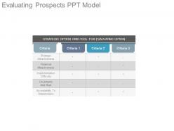 Evaluating prospects ppt model