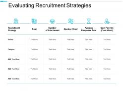 Evaluating recruitment strategies recruitment strategy ppt powerpoint presentation portfolio professional