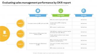 Evaluating Sales Management Performance By Okr Report