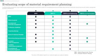 Evaluating Scope Of Material Requirement Planning Strategic Guide For Material