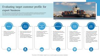 Evaluating Target Customer Profile For Export Business Outbound Trade Business Plan BP SS