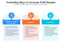 Evaluating ways to increase profit margins