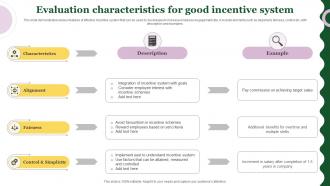 Evaluation Characteristics For Good Incentive System