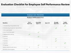 Evaluation checklist for employee self performance review