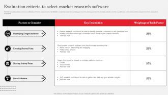 Evaluation Criteria To Select Market Research Analysis To Understand Target Market Needs