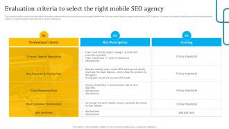 Evaluation Criteria To Select The Right Seo Techniques To Improve Mobile Conversions And Website Speed