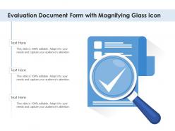 Evaluation document form with magnifying glass icon