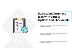 Evaluation document icon with various options and checkmark