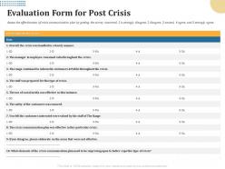 Evaluation form for post crisis were valued ppt powerpoint presentation summary visual aids