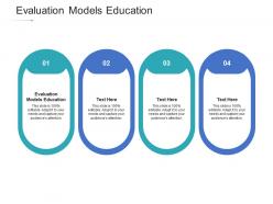 Evaluation models education ppt powerpoint presentation icon aids cpb