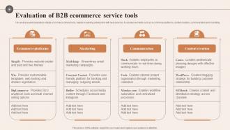 Evaluation Of B2b Ecommerce Service Tools