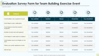 Evaluation Survey Form For Team Building Exercise Event