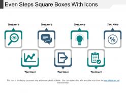 Even steps square boxes with icons