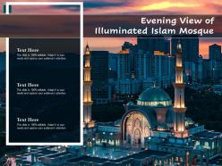 Evening view of illuminated islam mosque