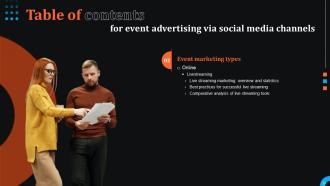 Event Advertising Via Social Media Channels Powerpoint Presentation Slides MKT CD V Content Ready Customizable