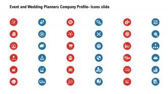 Event And Wedding Planners Company Profile Icons Slide Ppt Elements