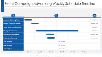Event Campaign Advertising Weekly Schedule Timeline