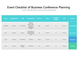 Event checklist of business conference planning