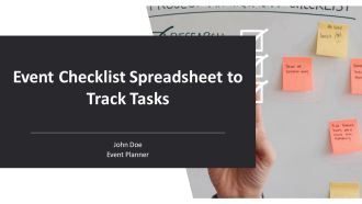 Event Checklist Spreadsheet To Track Tasks PPT Sample AT