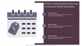 Event Communication Plan Icon To Enhance Brand Awareness