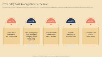 Event Day Task Management Schedule Product Launch Event Planning