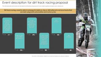 Event Description For Dirt Track Racing Proposal Ppt Portrait