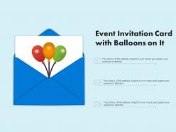 Event invitation card with balloons on it