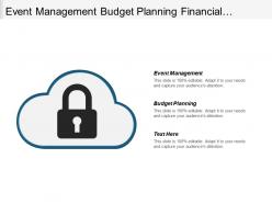 Event management budget planning financial planning performance evaluation cpb