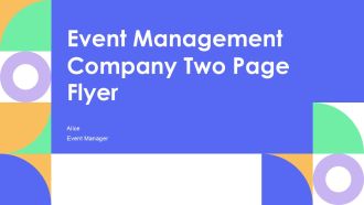 Event Management Company Two Page Flyer PPT Structure AT
