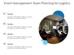 Event management team planning for logistics