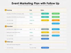 Event marketing plan with follow up
