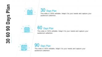 Event marketing recap proposal 30 60 90 days plan ppt slides icons