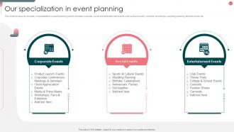 Event Organizer Company Profile Specialization In Event Planning
