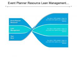 Event planner resource lean management communication skills business opportunity cpb