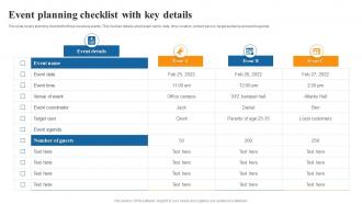 Event Planning Checklist With Key Details