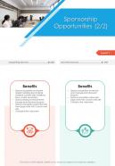 Event Proposal Sponsorship Opportunities One Pager Sample Example Document