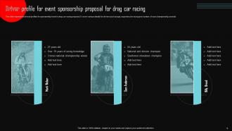 Event Sponsorship Proposal For Drag Car Racing Powerpoint Presentation Slides Researched Adaptable