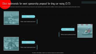Event Sponsorship Proposal For Drag Car Racing Powerpoint Presentation Slides Impressive Adaptable