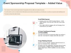Event sponsorship proposal template added value ppt powerpoint presentation display