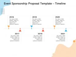 Event sponsorship proposal template timeline ppt powerpoint presentation show design