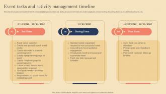 Event Tasks And Activity Management Timeline Product Launch Event Planning