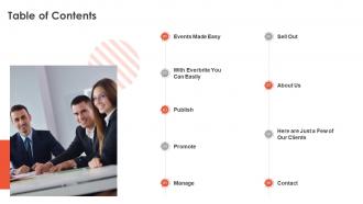 Eventbrite table of contents ppt powerpoint presentation infographics outline
