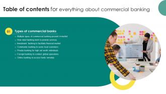 Everything About Commercial Banking For Table Of Contents Fin SS V