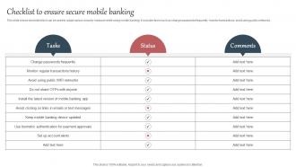 Everything About Mobile Banking Checklist To Ensure Secure Mobile Banking Fin SS V