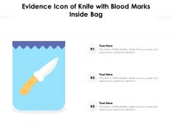 Evidence icon of knife with blood marks inside bag