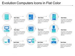 Evolution computers icons in flat color